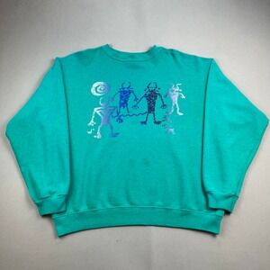 Vintage Southwestern Art Sweatshirt Adult Large Turquoise Cave Nature USA 90s